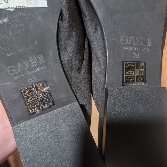 Ganni | Soft Knot Mule Sandals In Black Satin - Picture 8 of 12